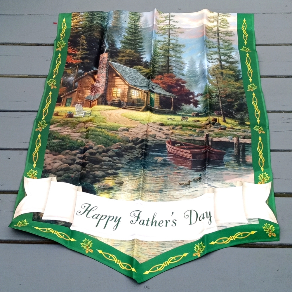 Thomas Kinkade Happy Fathers Day Hamilton Collection Year of the Tidings Flag Co